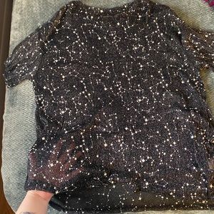 PLUS Sheer Sparkle Short Sleeve